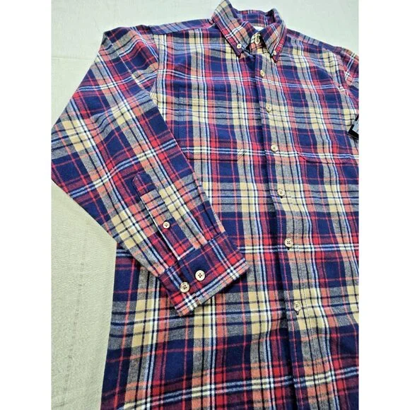 RidgeCut Tough Wear Red Blue Plaid Heavy Flannel Shirt Men’s Medium NWT - Picture 2 of 14
